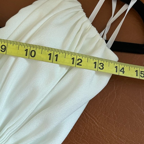 Katie May Come On Home NWT Twisted Strapless‎ Midi-Dress Ivory Satin Feel Small - Picture 6 of 9